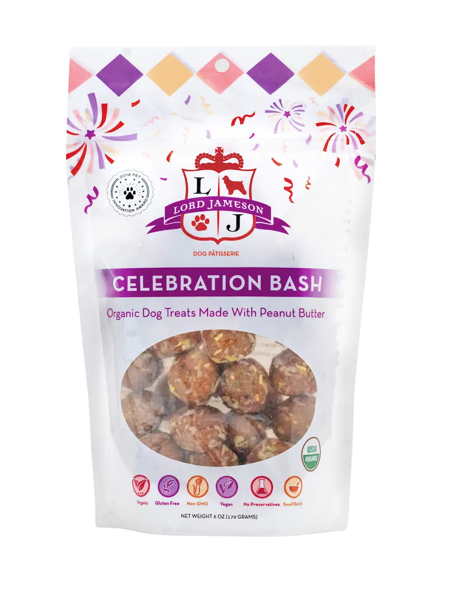 Lord Jameson Organic Dog Treats Celebration Bash - Peanut Butter   Coconut 6oz Bag