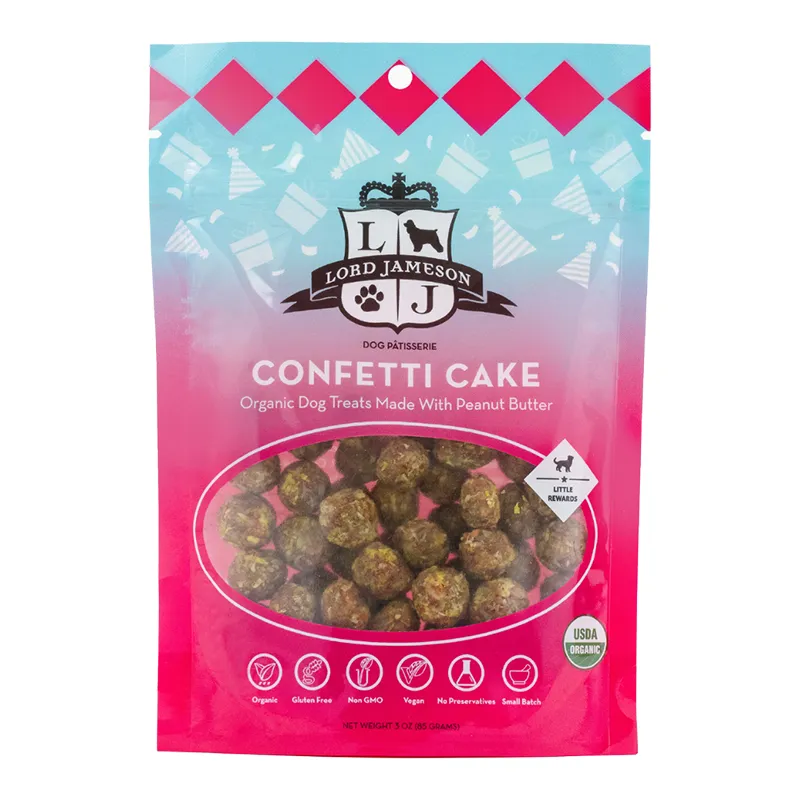 Lord Jameson Organic Dog Treats Confetti Cake - Peanut Butter 3oz Bag