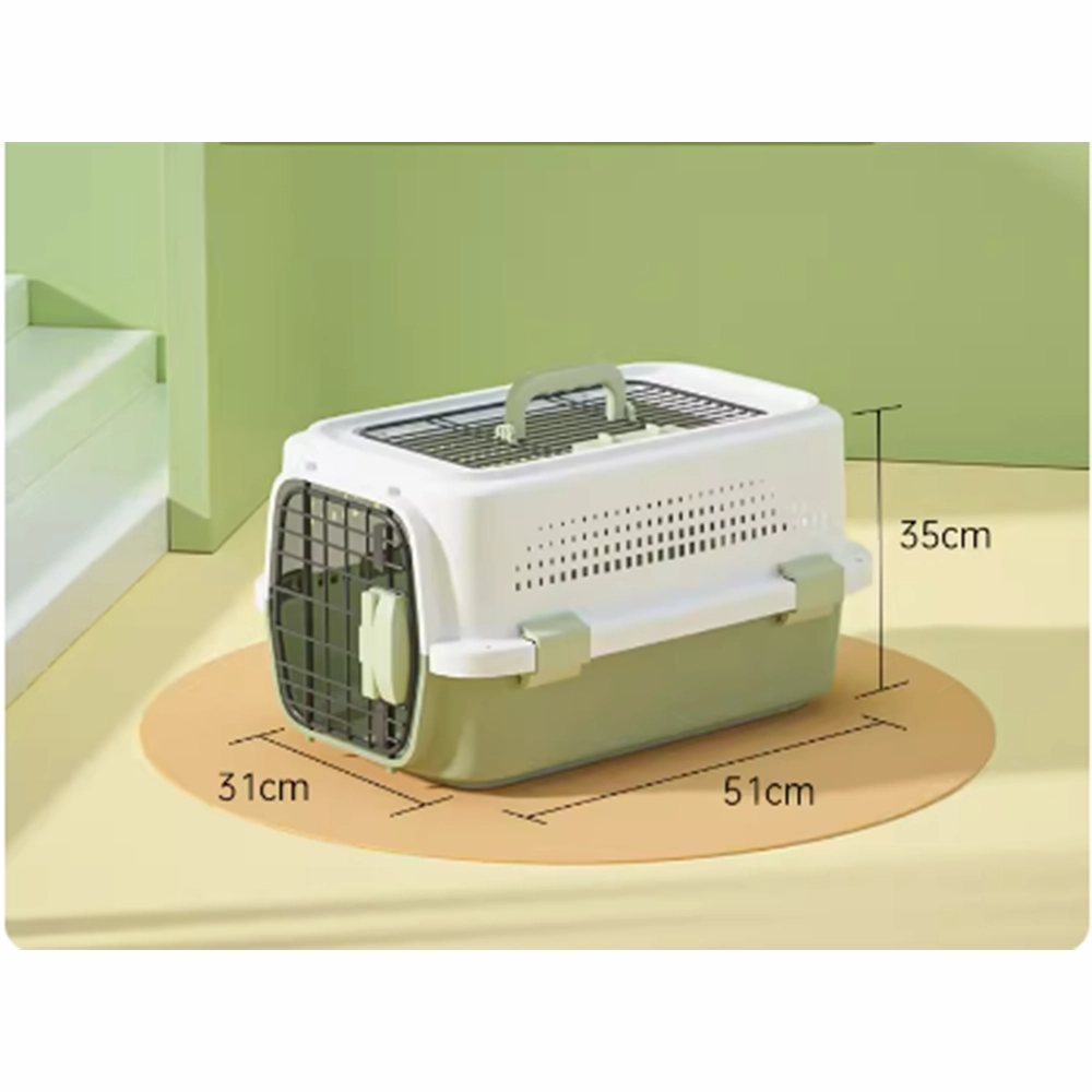 MaiShi Travel Pet Crate Open-top M - L51cm x B31cm x H35cm - Green