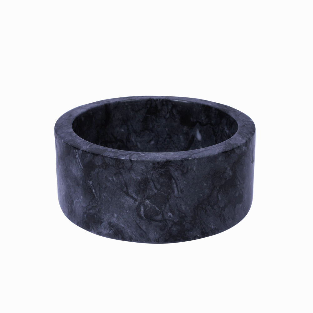 Marble Dog Bowl - Black