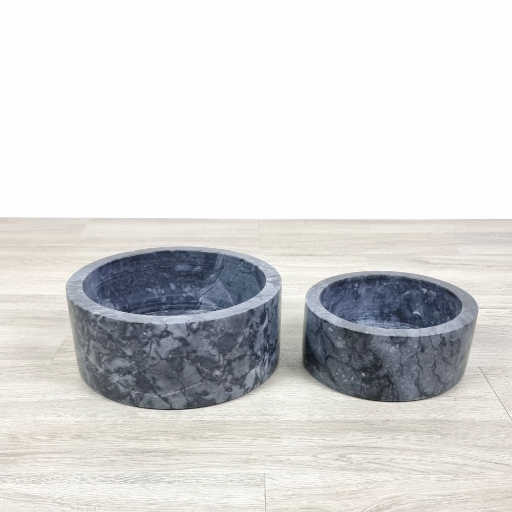 Marble Dog Bowl - Black