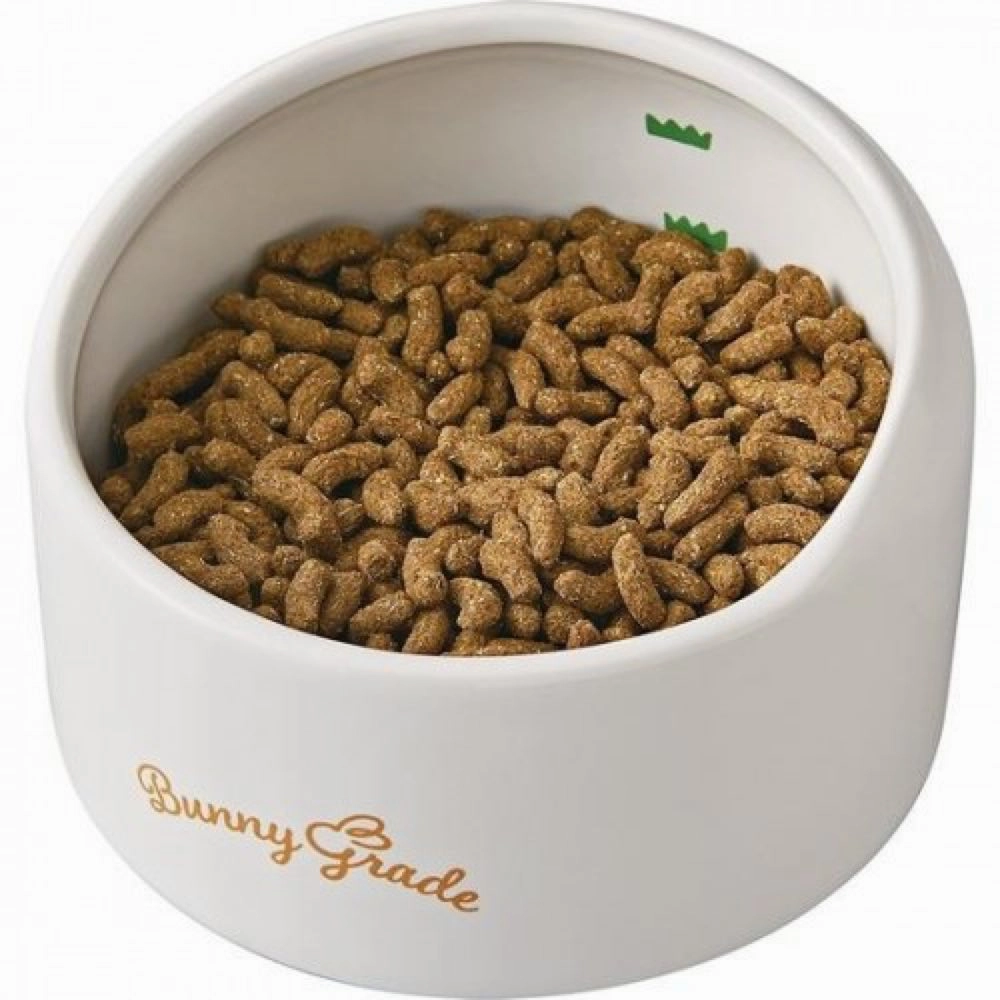 Marukan White Ceramic Rabbit Food Bowl With Hood For Small Animals
