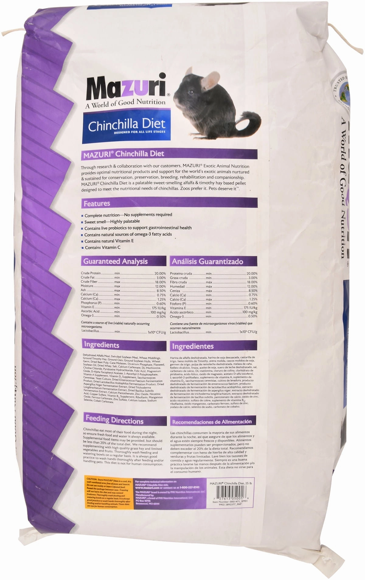 Mazuri Chinchilla Diet