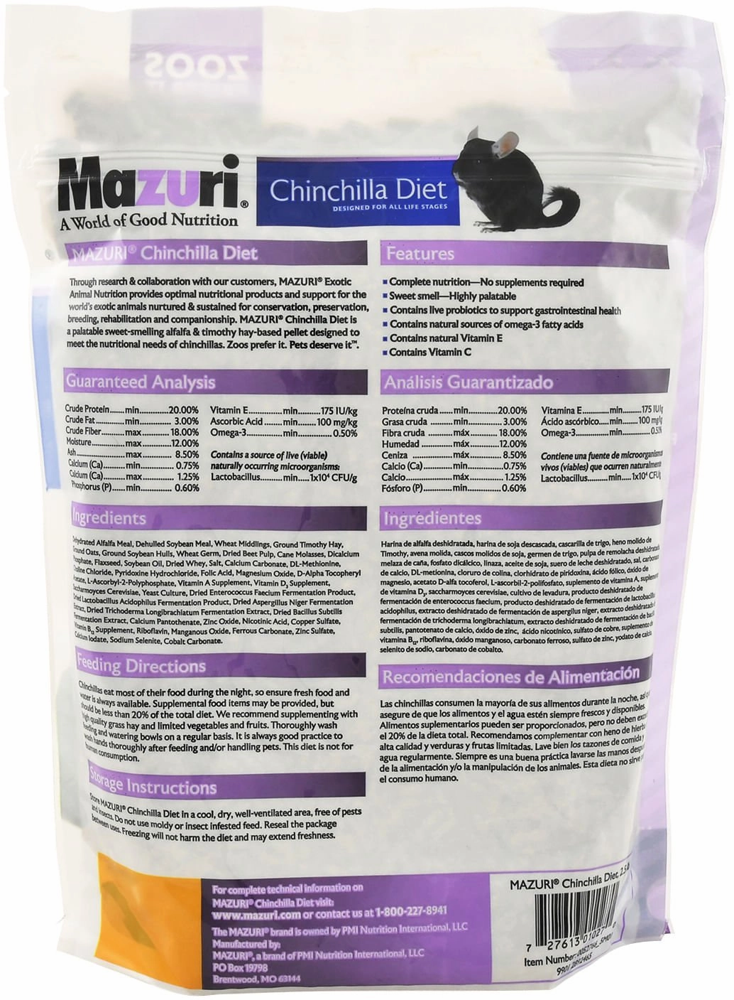 Mazuri Chinchilla Diet