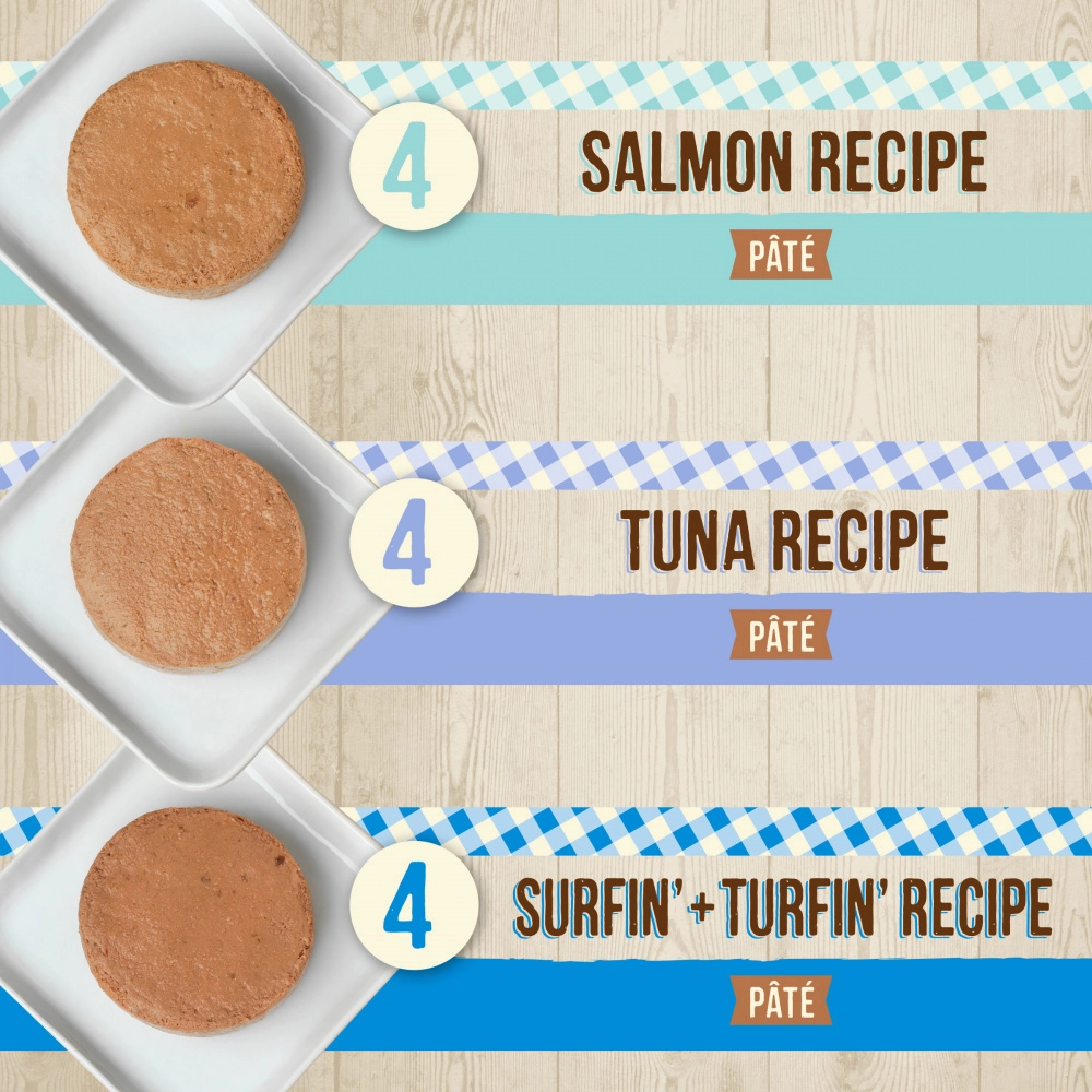 Merrick Purrfect Bistro Grain Free Seafood Pate Variety Pack Canned Cat Food