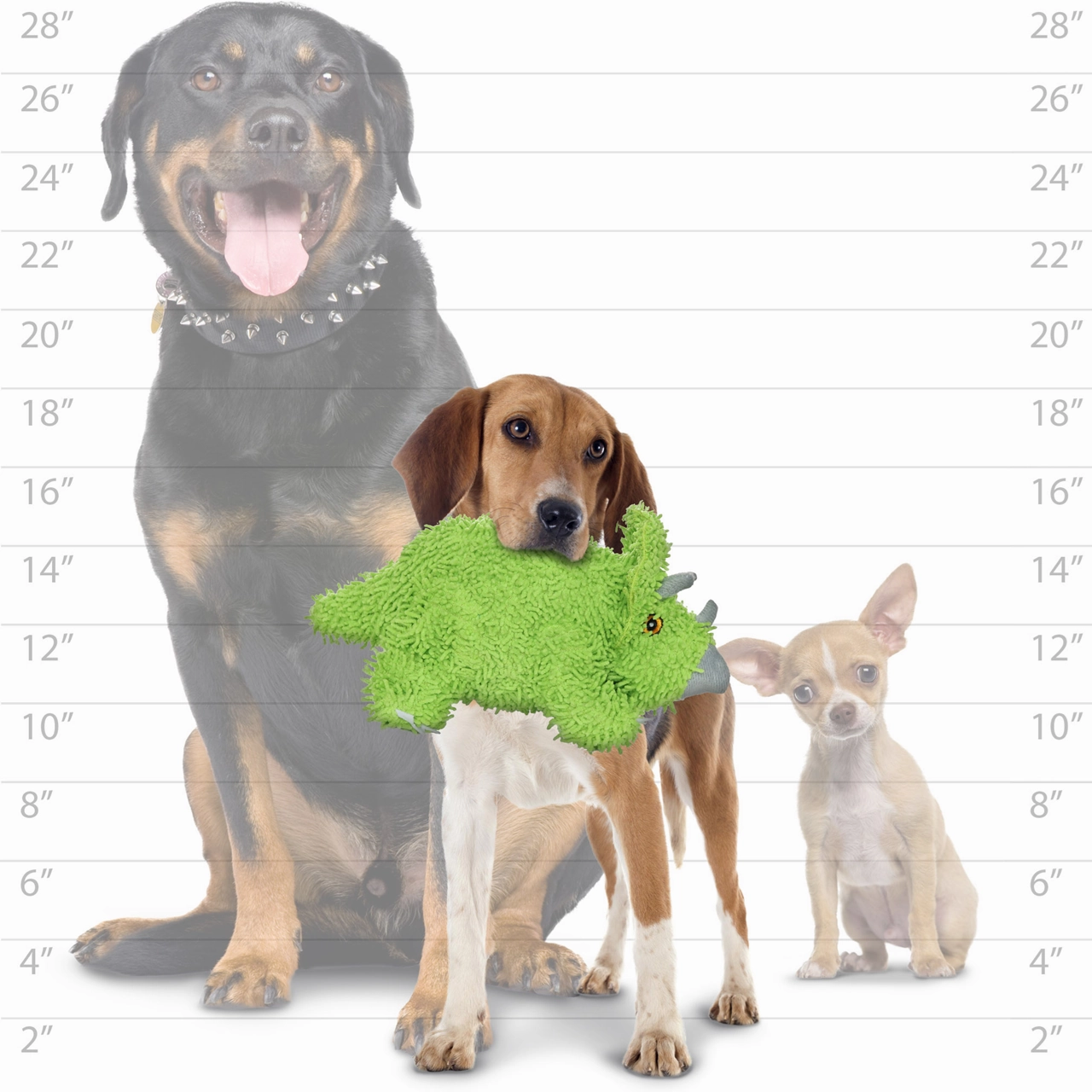 Mighty Microfibre Dog Squeaky Toy, Ball Triceratops