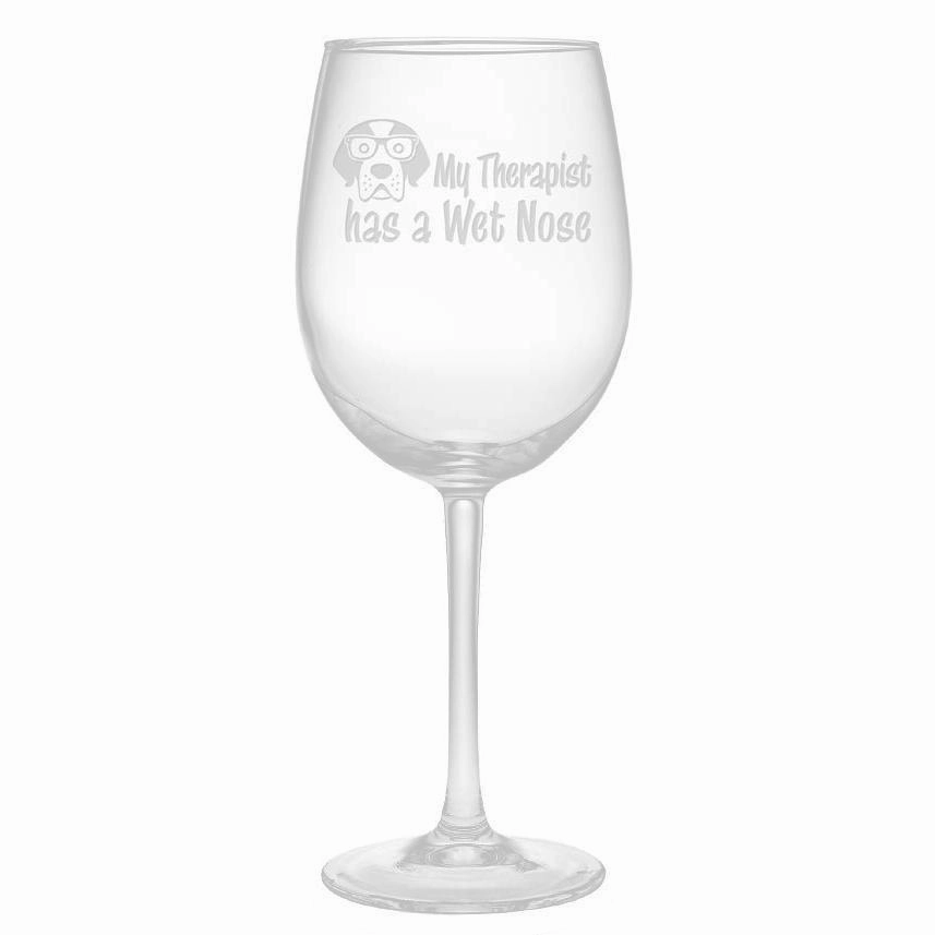 My Therapist Has A Wet Nose Wine Glasses, Set Of 4