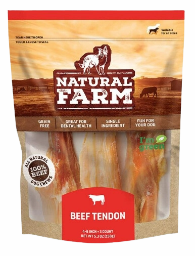 Natural Farm Beef Tendon 4-6" 3-Pack Bag