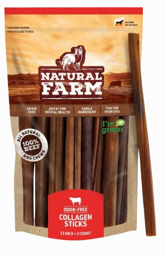 Natural Farm Collagen Sticks 12" 3-Pack Bag