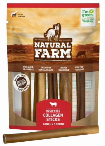 Natural Farm Collagen Sticks 6" 5-Pack Bag