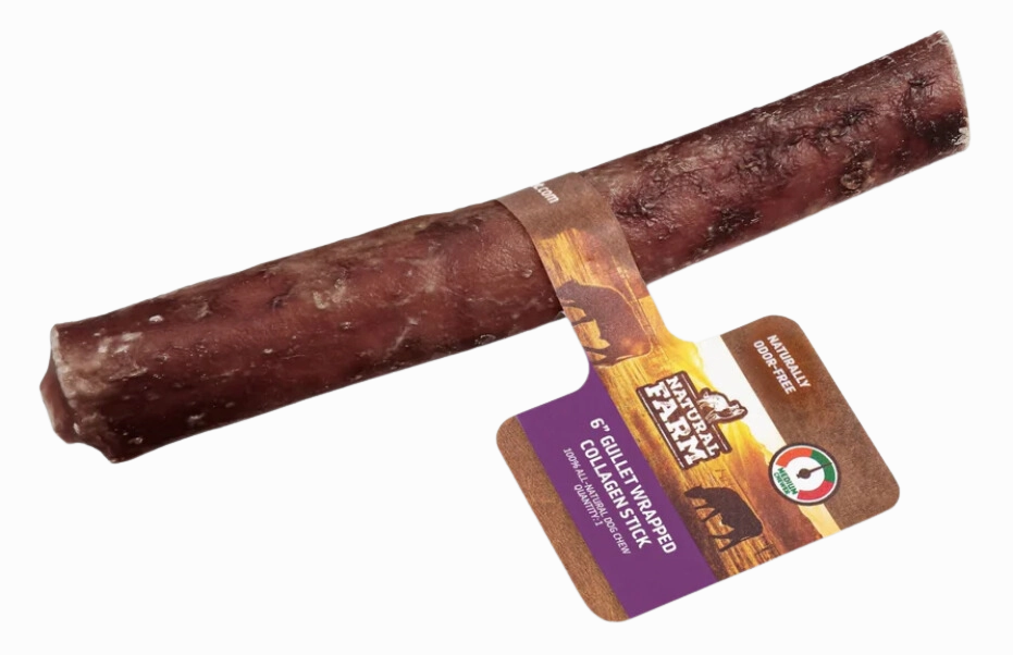 Natural Farm Individual Gullet Wrapped Collagen Stick 6"