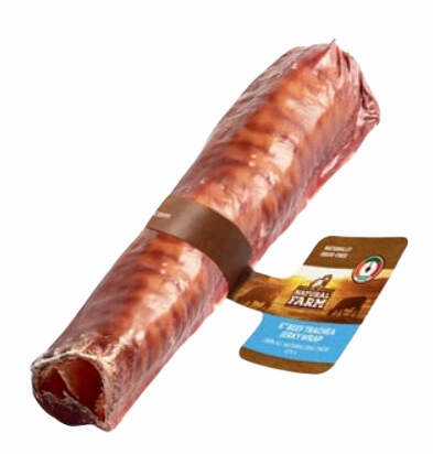 Natural Farm Individual Jerky Wrapped Beef Trachea 6"