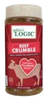 Nature's Logic Freeze-Dried Beef Crumble 8oz Shaker Jar