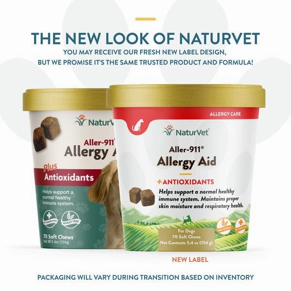 NaturVet Aller-911 Allergy Aid plus Antioxidants Soft Chews For Dogs