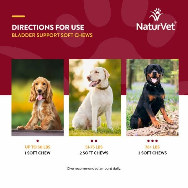 NaturVet Bladder Support plus Cranberry Soft Chews For Dogs