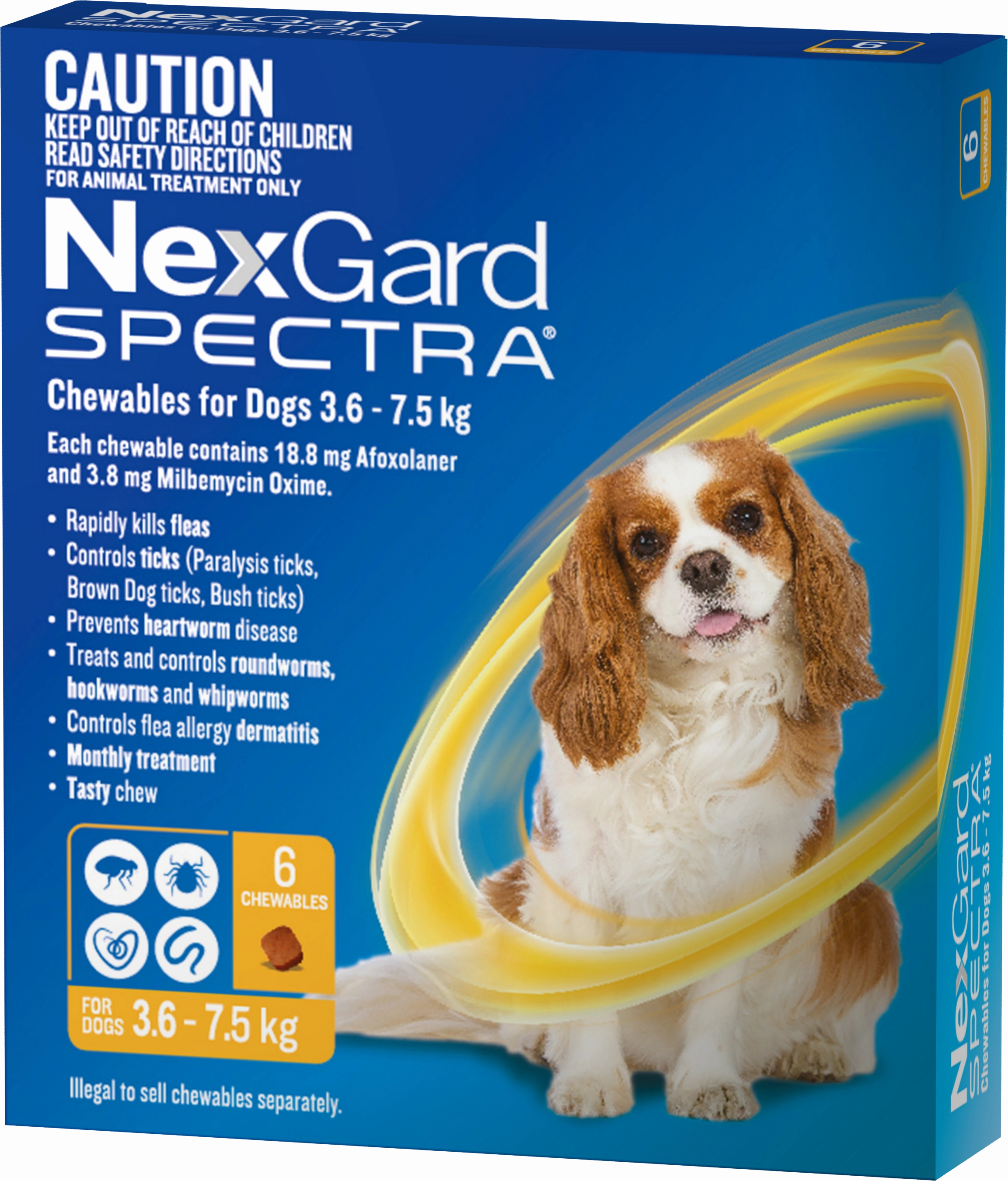 NexGard Spectra - Chewables for Dogs (3.6-7.5kg) (6pk)