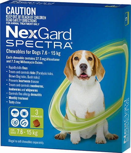 NexGard Spectra - Chewables for Dogs (7.6-15kg) (3pk)