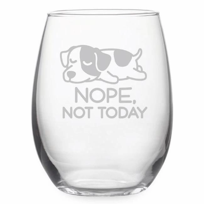 Nope, Not Today Stemless Wine Glasses, Set Of 4
