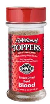 Northwest Naturals Freeze-Dried FUNctional Toppers - Beef Blood 3.5oz Shaker Jar