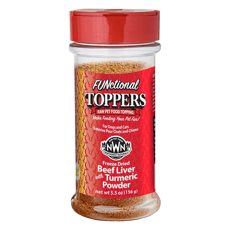 Northwest Naturals Freeze-Dried FUNctional Toppers - Beef Liver 4.5oz Shaker Jar