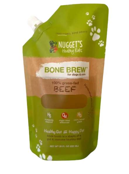 Nugget's Healthy Eats Dog & Cat Frozen Bone Broth Beef 20oz