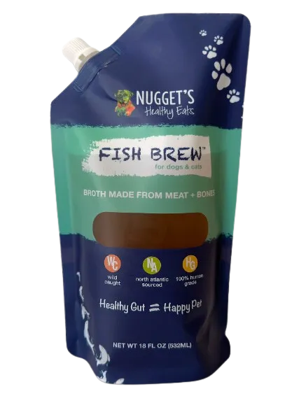 Nugget's Healthy Eats Dog & Cat Frozen Bone Broth Fish 18oz