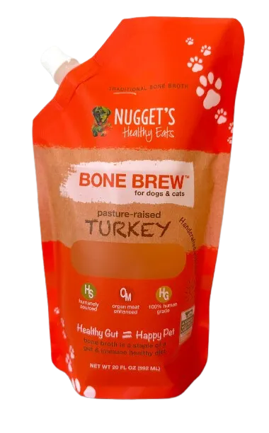 Nugget's Healthy Eats Dog & Cat Frozen Bone Broth Turkey 20oz