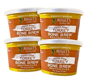 Nugget's Healthy Eats Dog/Cat Frozen Bone Broth Turkey 4oz Single