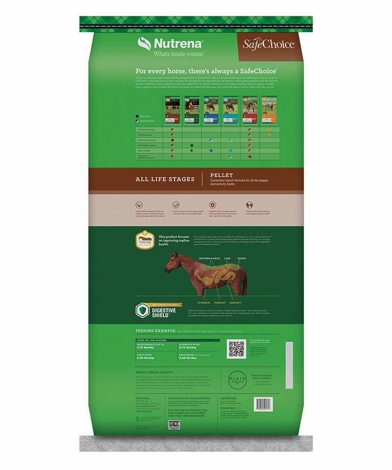 Nutrena SafeChoice All Life Stages 14% Pelleted Horse Feed