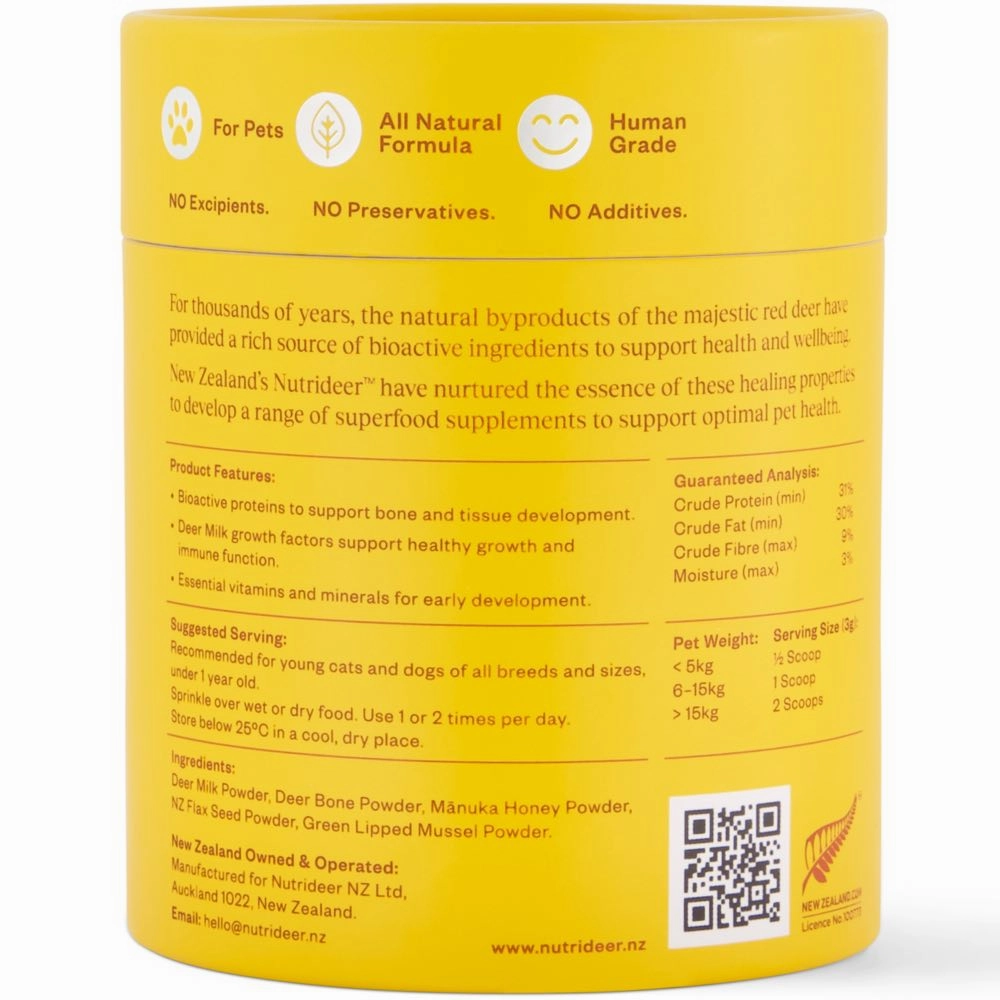 Nutrideer Young & Free Puppy & Kitten Supplement For Cats & Dogs 90g