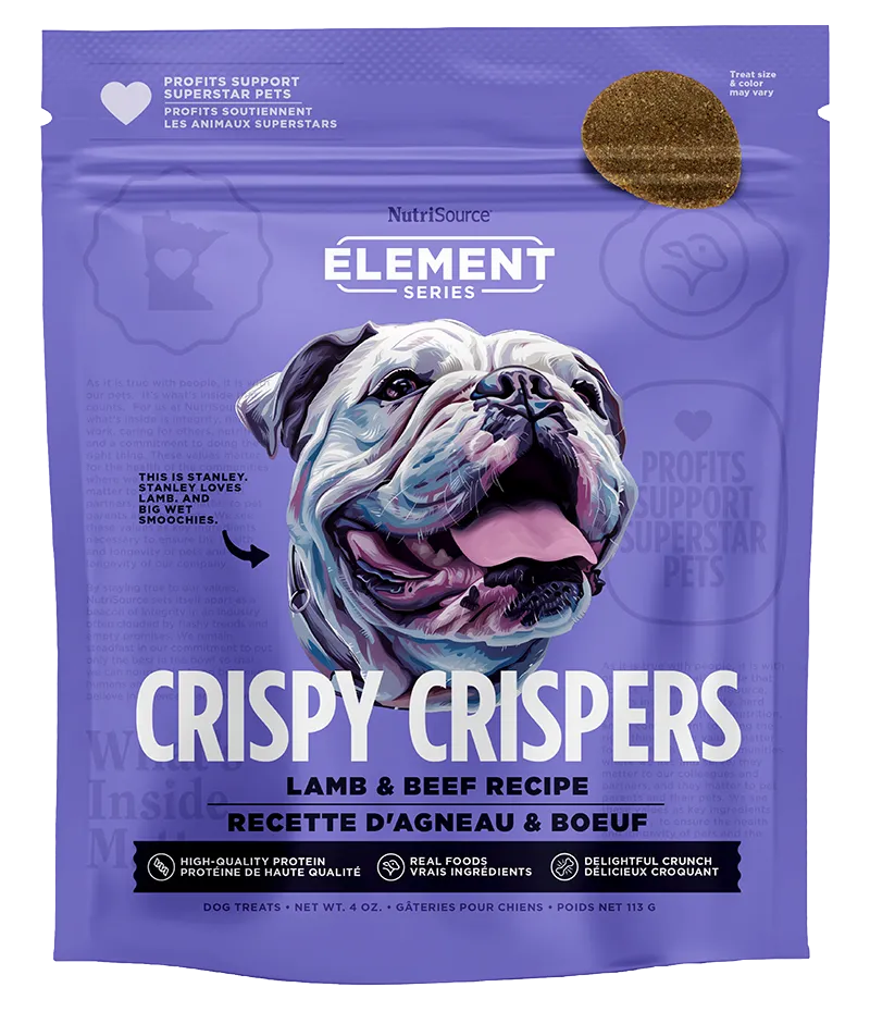 Nutrisource Element Crispy Crispers Beef & Lamb Dog Treats 4oz Bag