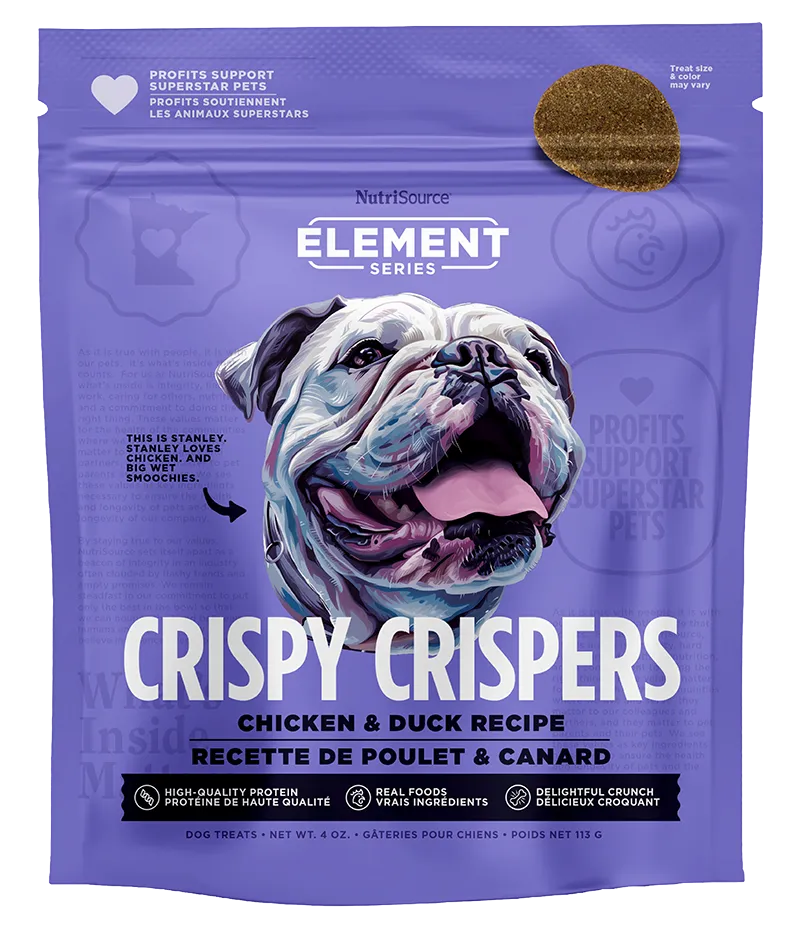 Nutrisource Element Crispy Crispers Chicken & Duck Dog Treats 4oz Bag