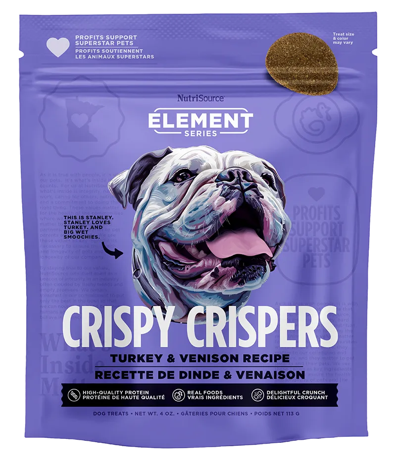 Nutrisource Element Crispy Crispers Turkey & Venison Dog Treats 4oz Bag