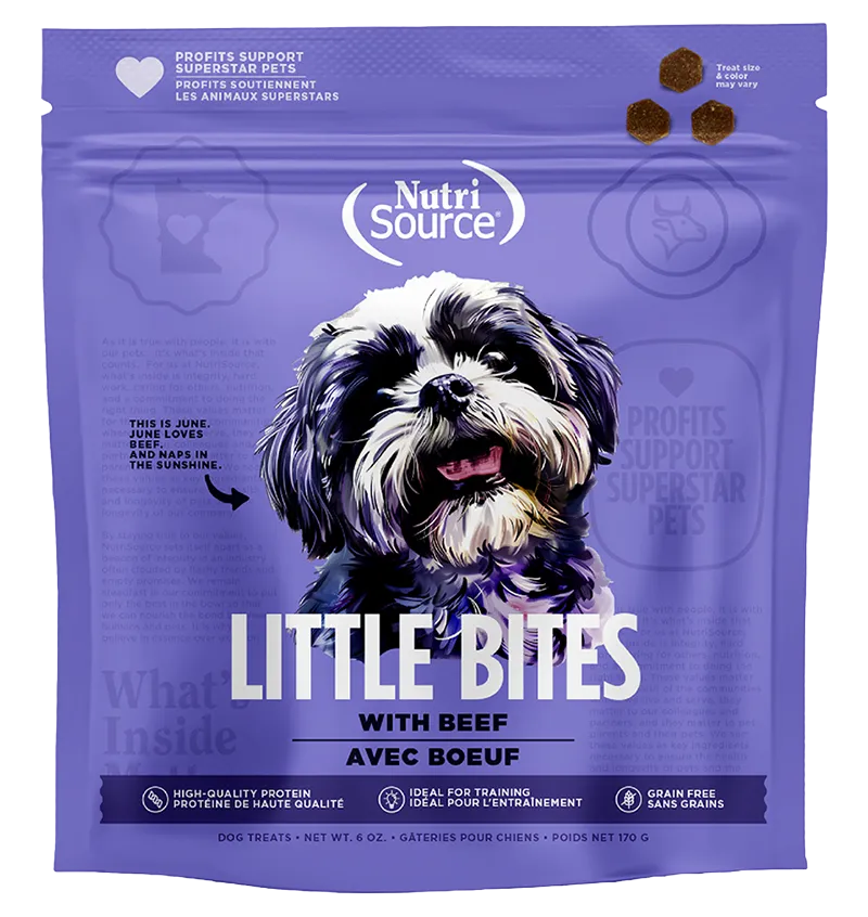 Nutrisource Little Bites Grain Free Beef Dog Treats 6oz Bag