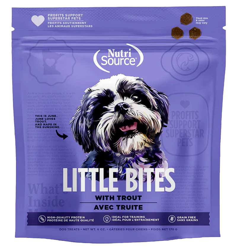 Nutrisource Little Bites Grain Free Trout Dog Treats 6oz Bag