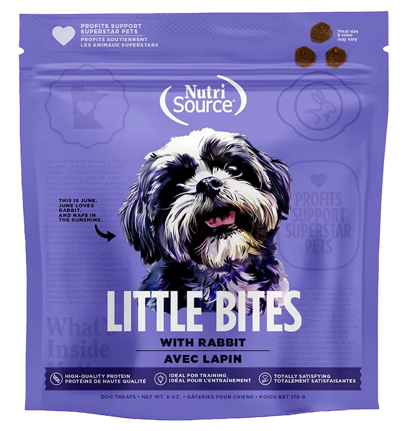 Nutrisource Little Bites Rabbit Dog Treats 6oz Bag