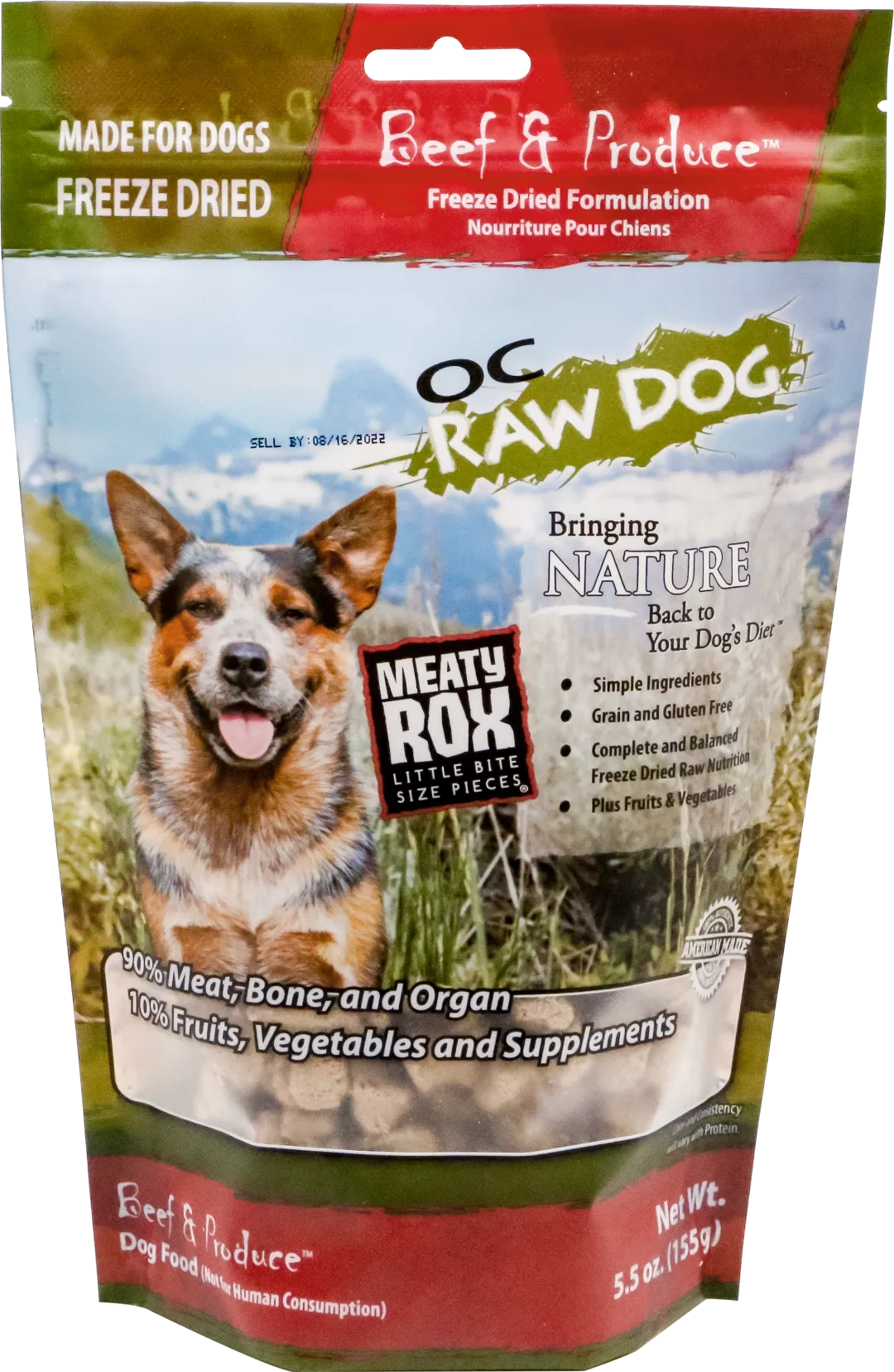 OC Raw Freeze-Dried Beef & Produce Rox