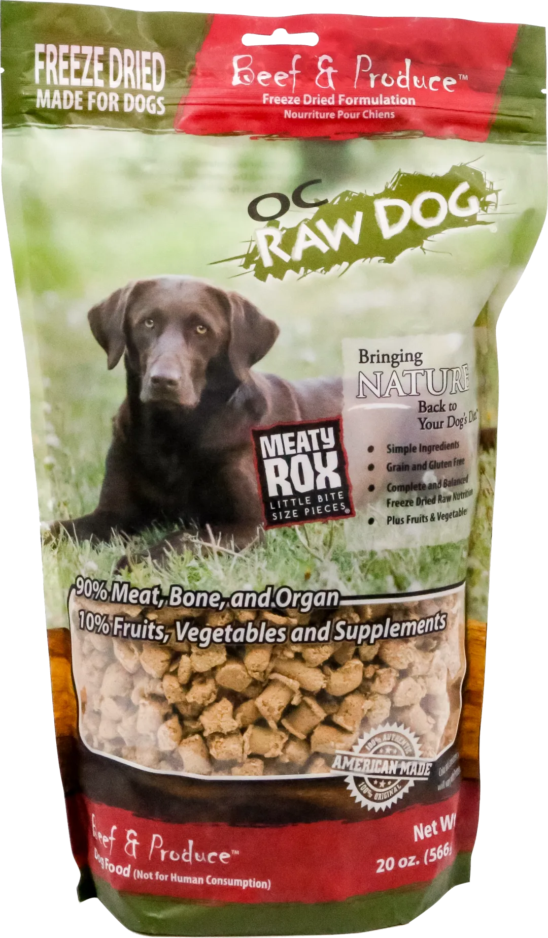 OC Raw Freeze-Dried Beef & Produce Rox