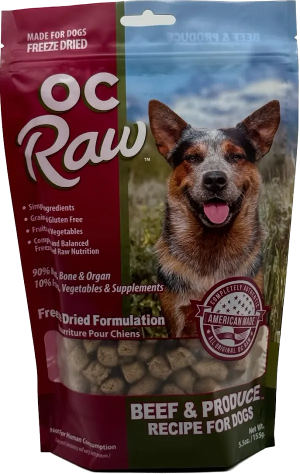 OC Raw Freeze-Dried Beef & Produce Rox