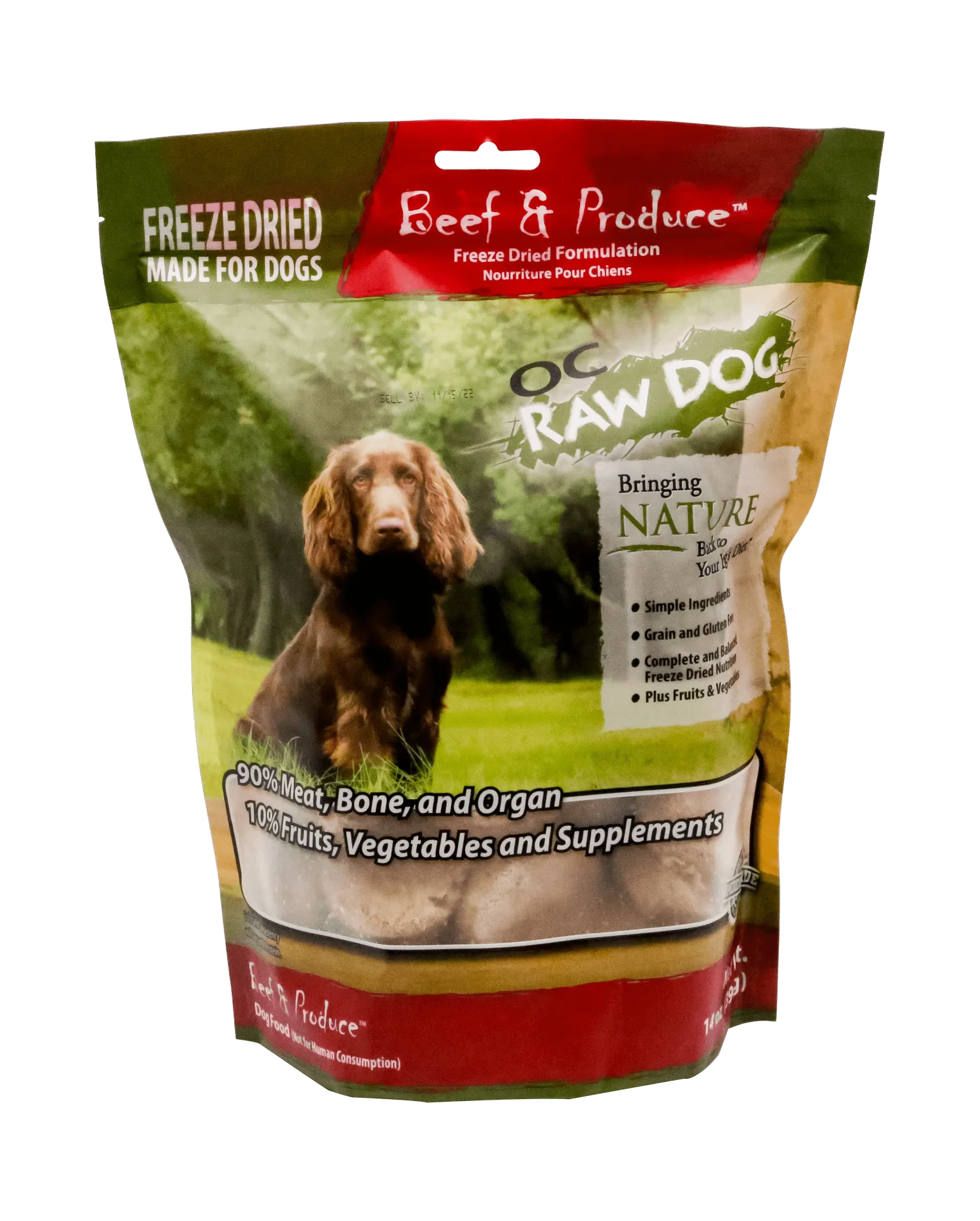 OC Raw Freeze Dried Beef & Produce Sliders 14 oz.