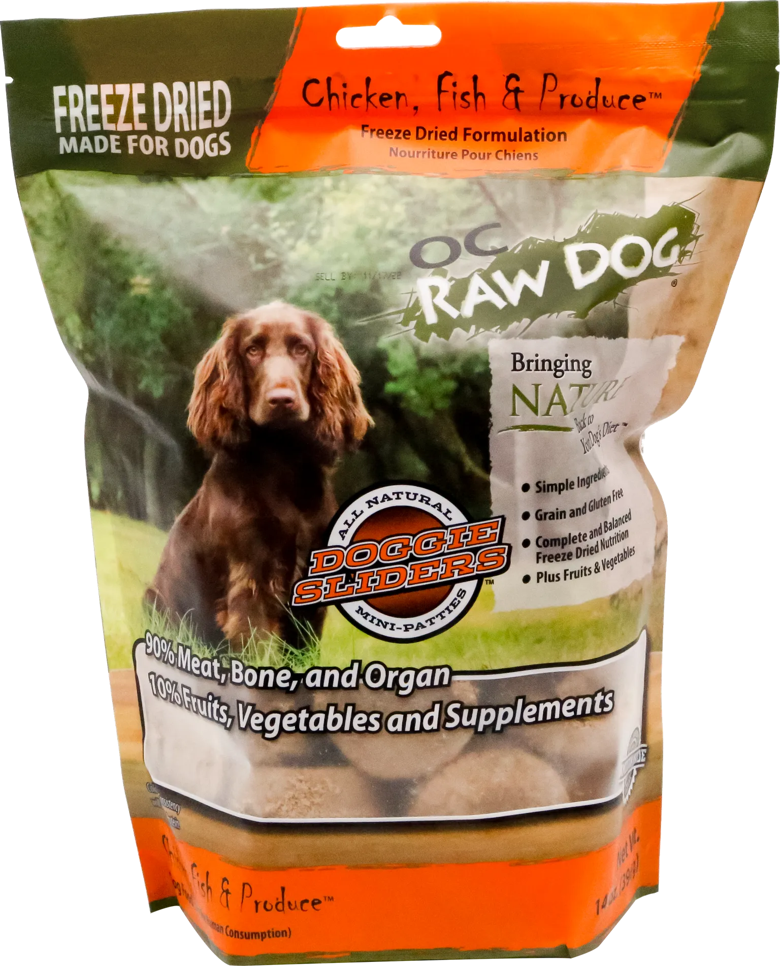 OC Raw Freeze-Dried Chicken Fish & Produce Sliders 14 oz