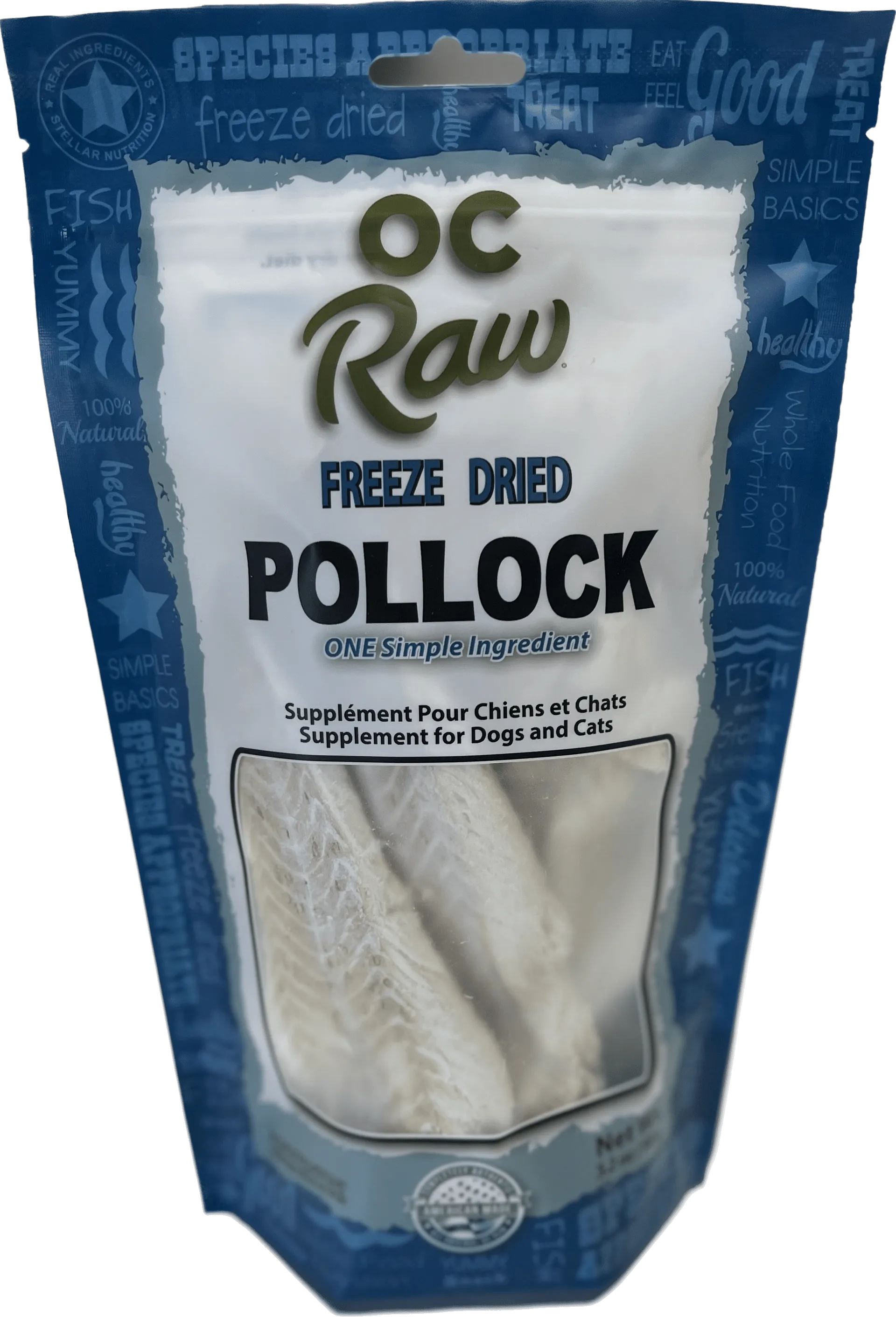 OC Raw Freeze Dried Pollock 3.2 oz.