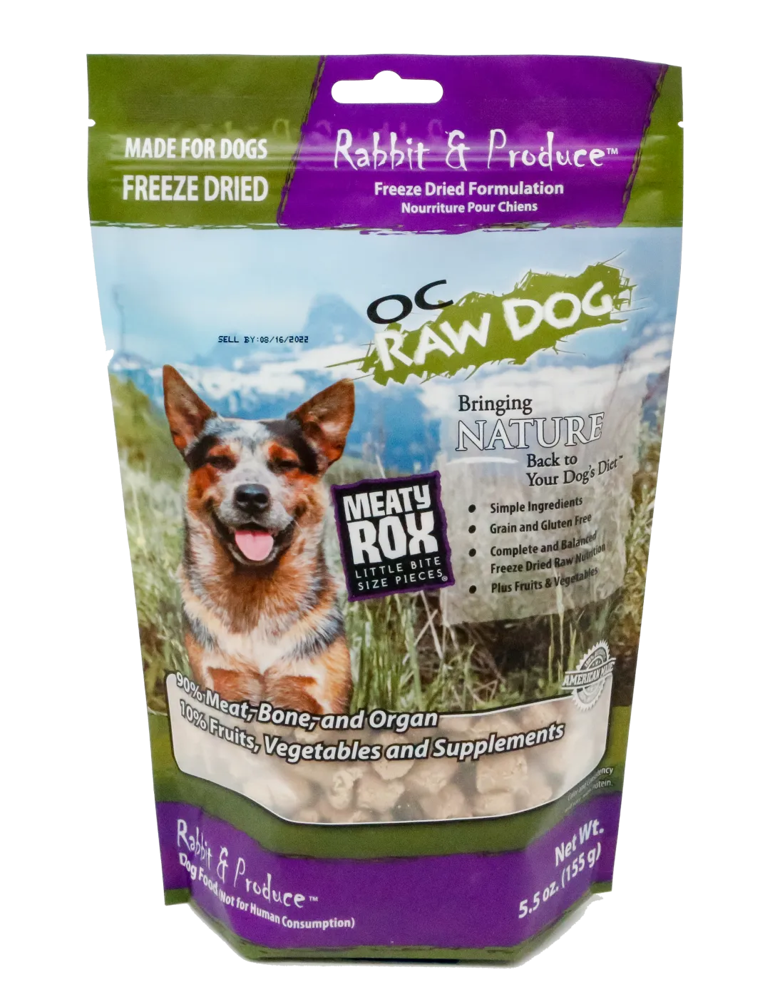 OC Raw Freeze-Dried Rabbit & Produce Rox