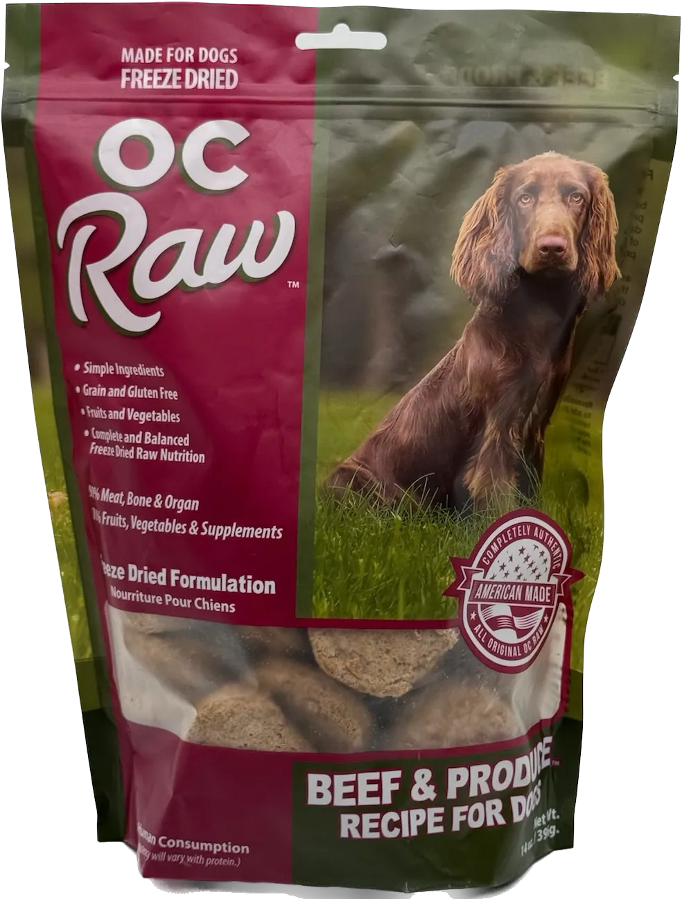 OC Raw Freeze-Dried Sliders Beef & Produce
