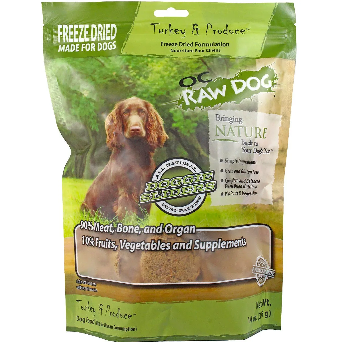 OC Raw Freeze Dried Turkey & Produce Sliders 14 oz.