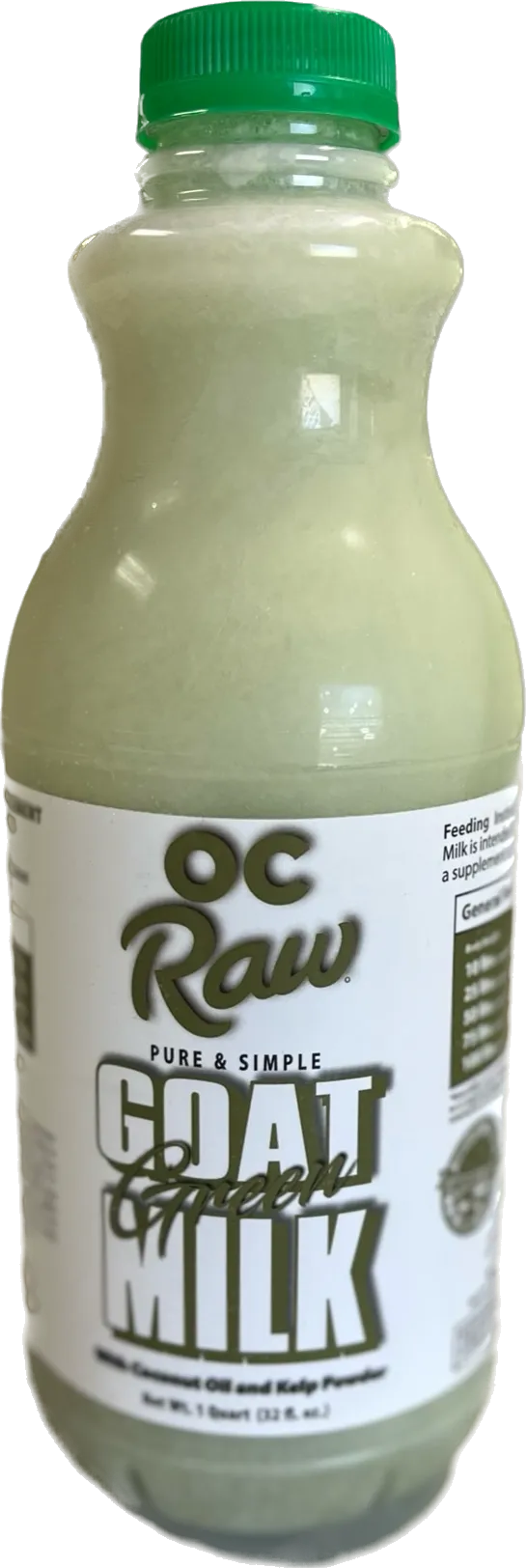 OC Raw Frozen Pure & Simple Green Goat Milk w/ Coconut Oil & Kelp 32oz