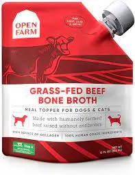 Open Farm Bone Broth Topper for Dogs & Cats - Grass-Fed Beef 12oz Pouch