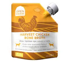 Open Farm Bone Broth Topper for Dogs & Cats - Harvest Chicken 12oz Pouch