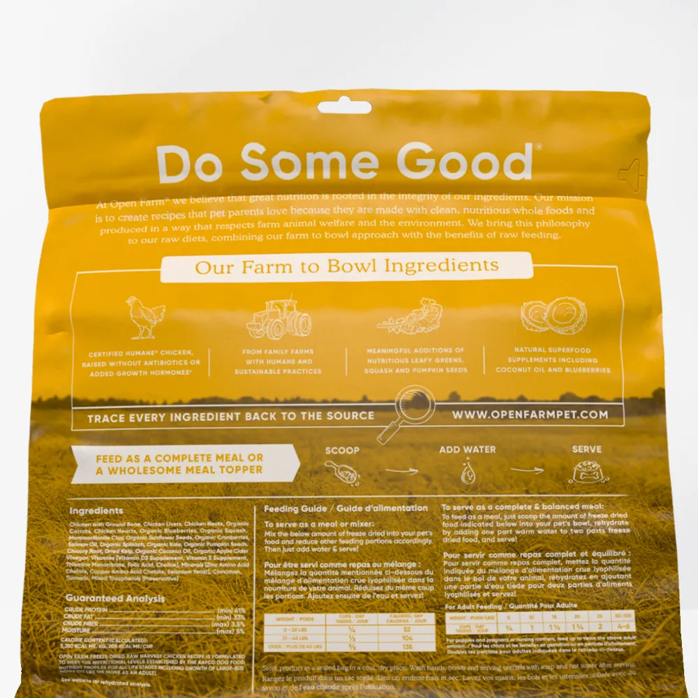 Open Farm Freeze-Dried Raw Morsels Dog Food Harvest Chicken Recipe