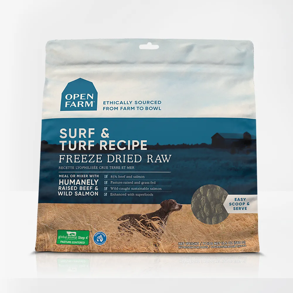 Open Farm Freeze-Dried Raw Morsels Dog Food Surf & Turf Recipe